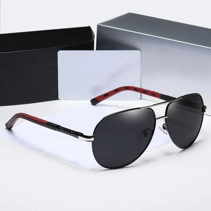 Lunettes Aviateur Polarisées Pour Hommes En Cadre Acier Inoxydable Verres À Haute Clarté Pour Plein Air