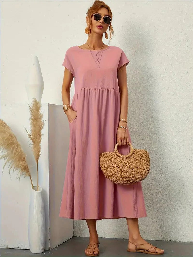 Robe Femme Élégante Avec Poches Amawinc Confort Quotidien Et Style Polyvalent Pour Toutes Les Occasions