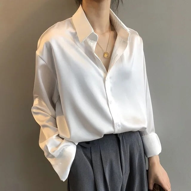 Blouse Décontractée Ample Amawinc Pour Tous Les Jours Et Moments Élégants Avec Finition Subtile Et Brillante