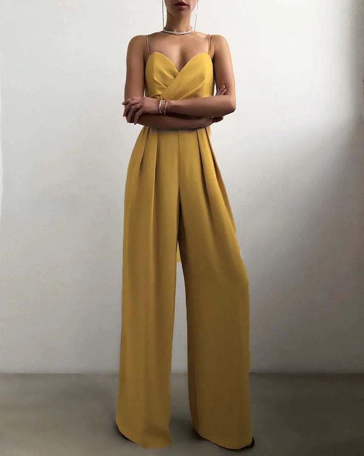 Combinaison Sans Manches Élégante Femme À Taille Marquée Polyvalente Pour Quotidien Silhouette Structurée Décolleté Net