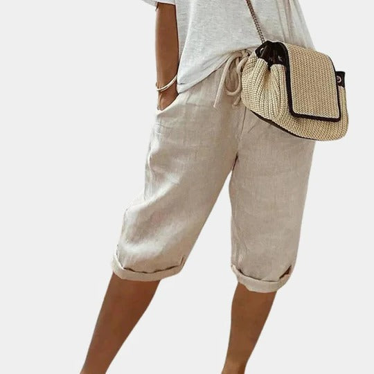 Shorts Pour Femmes Confortables Avec Taille Élastique Et Poches Latérales À La Coupe Droite