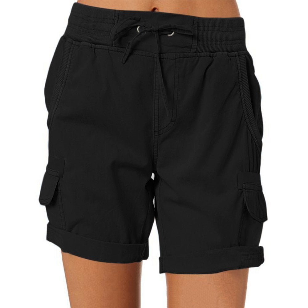 Amawinc Shorts Cargo Femme Coupe Décontractée Mélange Coton Poches Utilitaires Taille À Cordon