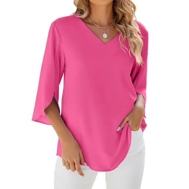 Alondra Bluse: V-Ausschnitt