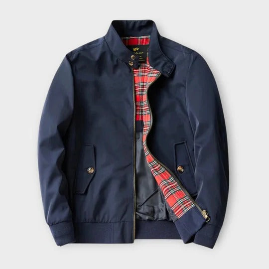 Amawinc Veste Homme Légère De Transition Avec Fermeture Éclair Doublure À Carreaux Pour Tous Les Jours