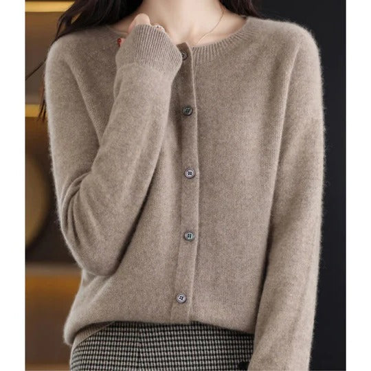 Cardigan Femme Col V Boutonné Manches Longues Idéal Superposition Chic pour Temps Frais