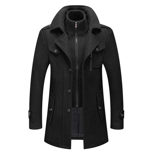 Manteau Hiver Homme Deux Pièces Amawinc Avec Doublure Thermique Et Col Anti Vent
