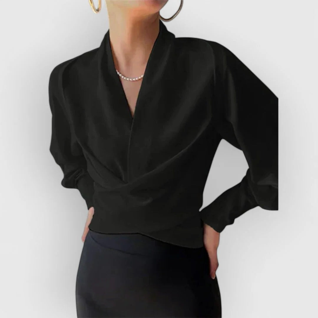 Blouse Femme Manches Bouffantes Coupe Tailleur Élégante Polyvalente Pour Bureau Et Sorties Décontractées