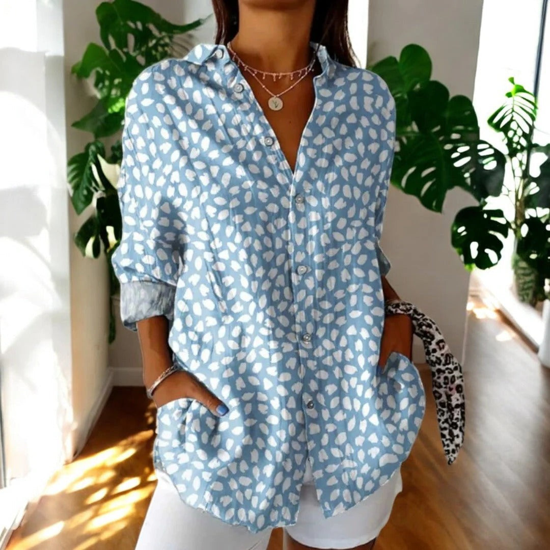 Blouse Vintage Intemporelle Élégante Avec Coupe Confortable Polyvalente Pour Journée Décontractée Semi Formelles