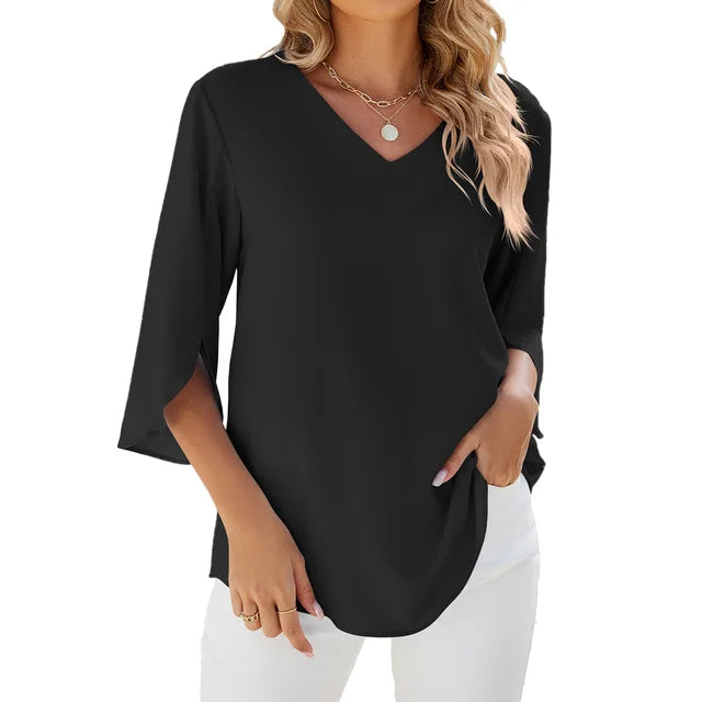 Alondra Bluse: V-Ausschnitt