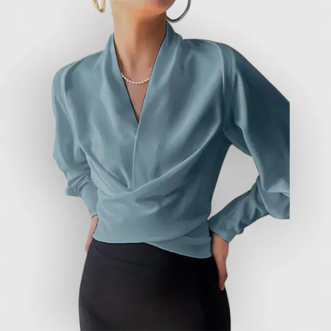 Blouse Femme Manches Bouffantes Coupe Tailleur Élégante Polyvalente Pour Bureau Et Sorties Décontractées