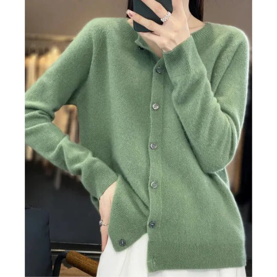 Cardigan Femme Col V Boutonné Manches Longues Idéal Superposition Chic pour Temps Frais