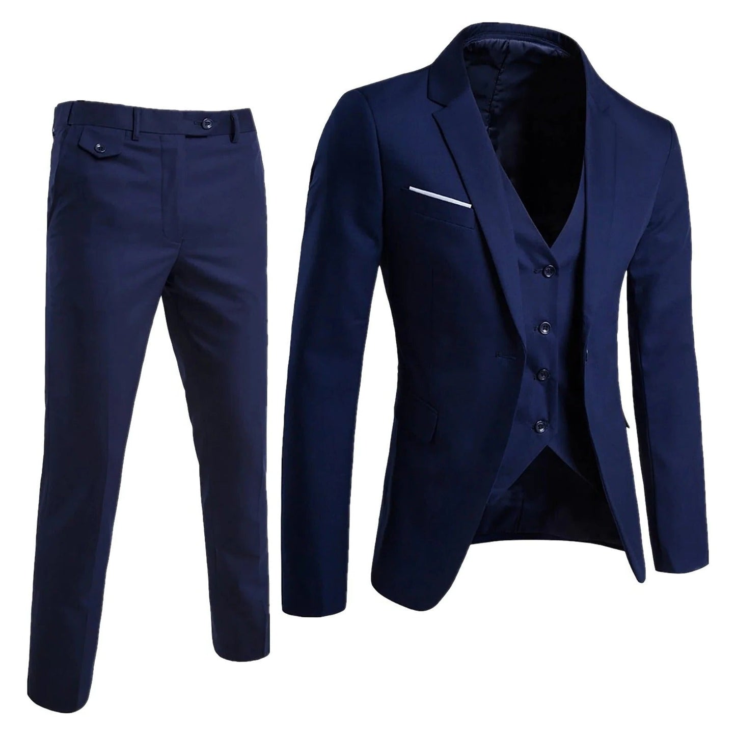 Ensemble Costume Homme 3 Pièces Amawinc Avec Veste Gilet Pantalon Pour Occasions Professionnelles
