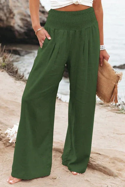 Pantalons Pour Femmes À Taille Haute Silhouette Épurée Tissu Extensible Pour Casual Semi Formel Professionnel