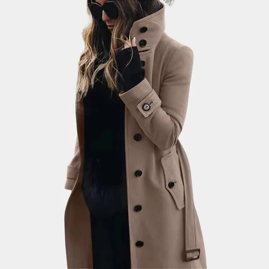 Manteau Trench Pour Femme Longueur Intemporelle Avec Fermeture Frontale Complète Et Chaleur Renforcée