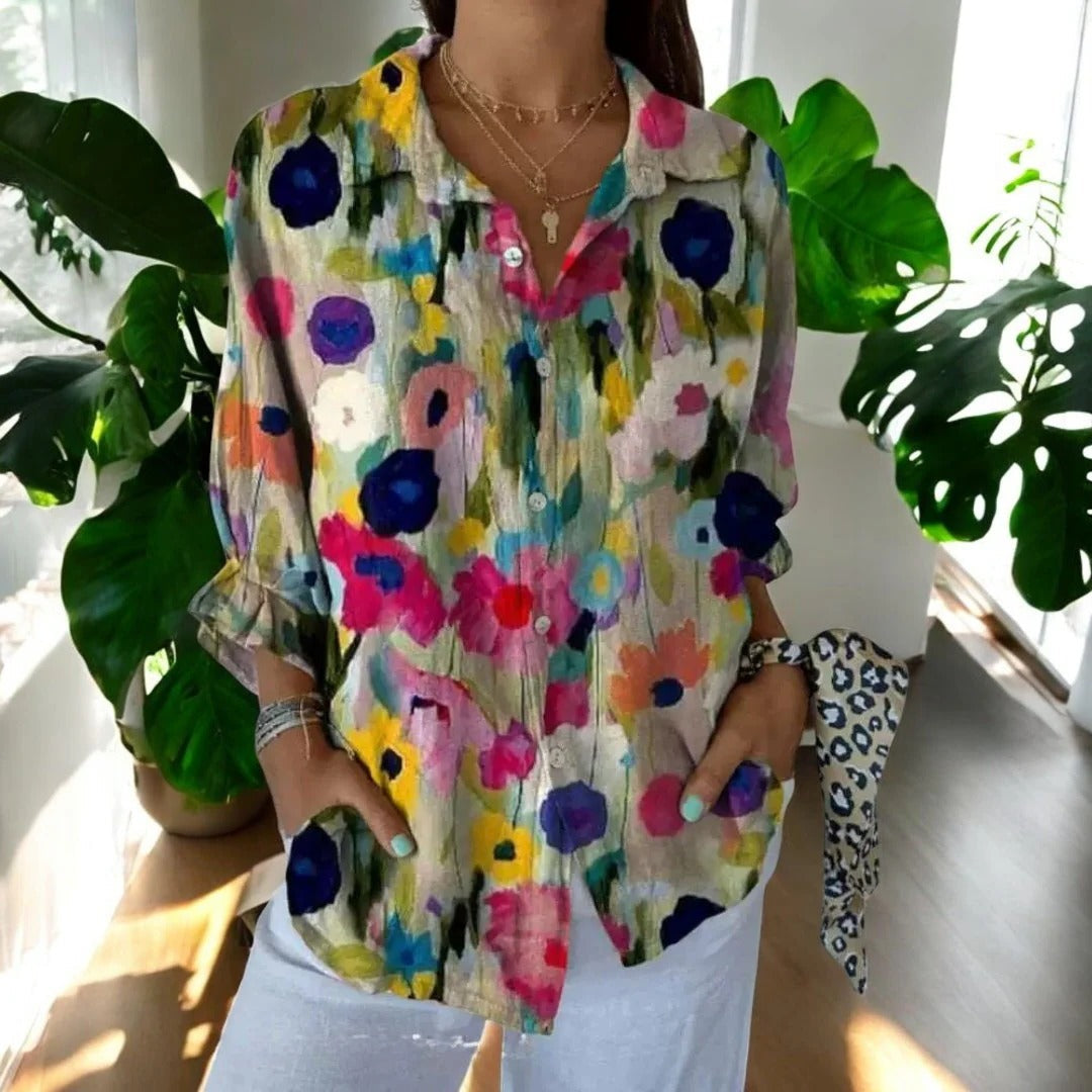 Blouse Vintage Intemporelle Élégante Avec Coupe Confortable Polyvalente Pour Journée Décontractée Semi Formelles