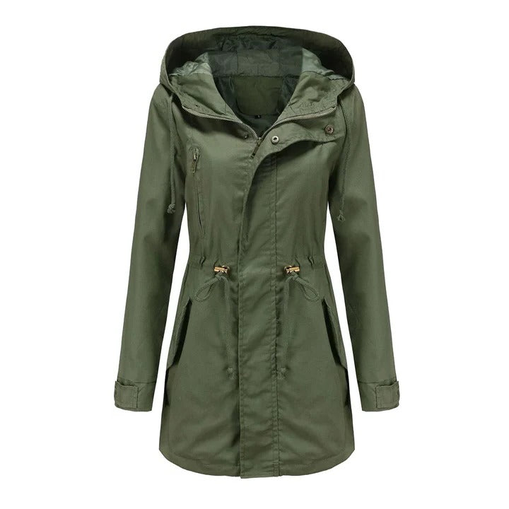 Mackintosh Long Imperméable Avec Protection Contre la Pluie et le Vent, Coupe Longue Structurée Pour Tenue Quotidienne