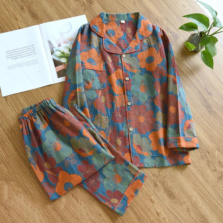 Ensemble Pyjama Deux Pièces Imprimé Floral Pour Femmes Confortable Et Décontracté Pour Nuits Paisibles