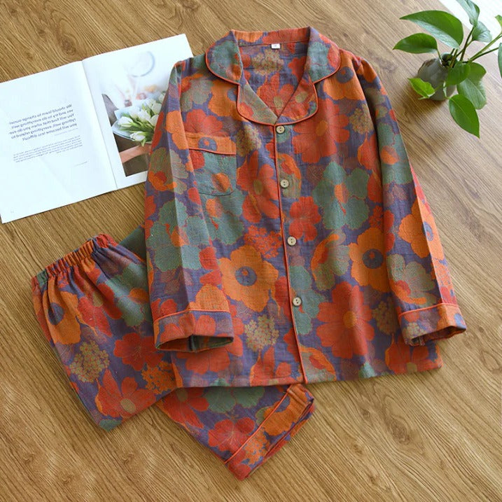 Ensemble Pyjama Deux Pièces Imprimé Floral Pour Femmes Confortable Et Décontracté Pour Nuits Paisibles