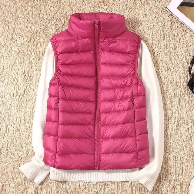 Gilet Ultraléger Pour Femmes Amawinc Vêtement Chaud Sans Volume Pour Tous Les Jours Et Occasions