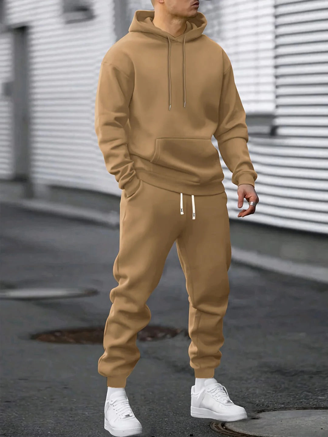 Ensemble Survêtement Homme Avec Sweat À Capuche Et Jogger Premium Fleece Pour Fitness Et Détente
