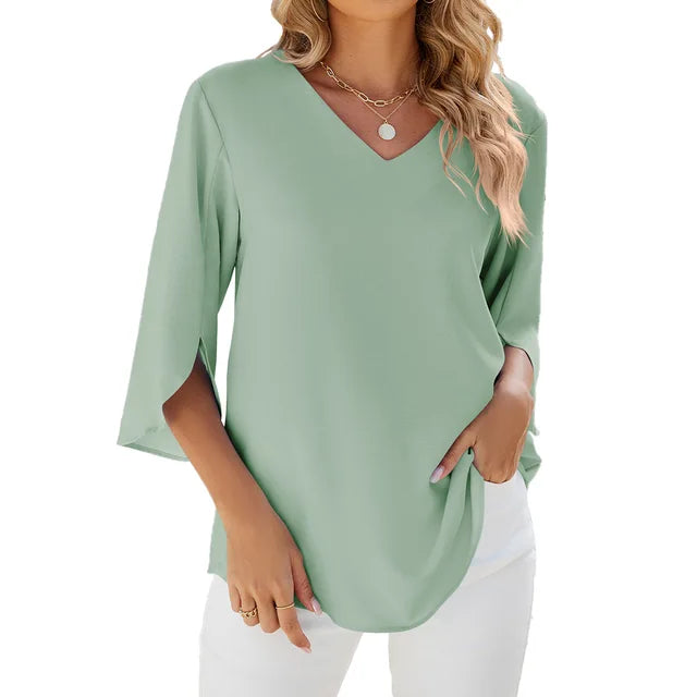 Alondra Bluse: V-Ausschnitt