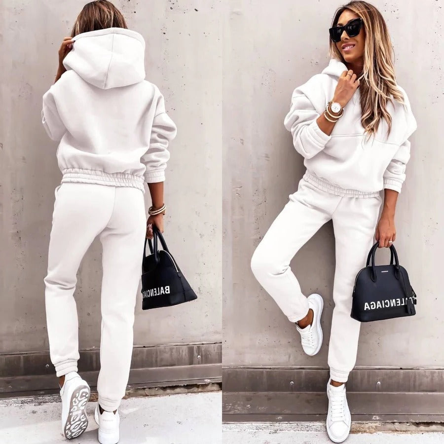 Ensemble Survêtement Décontracté Classique Sweat Capuche Oversize Et Pantalon Jogger Slim Pour Maison Et Voyage