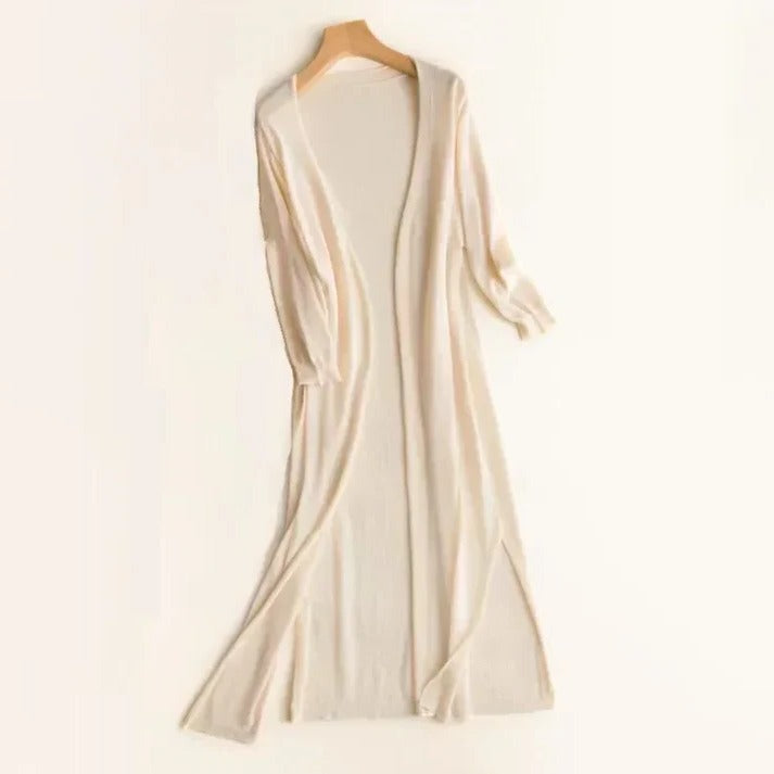 Amawinc Cardigan Long Élégant Pour Tous les Jours et le Travail Confort Moderne Polyvalent