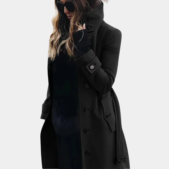 Manteau Trench Pour Femme Longueur Intemporelle Avec Fermeture Frontale Complète Et Chaleur Renforcée