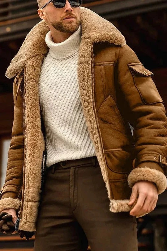 Veste Homme Isolante Avec Fermeture Éclair Et Silhouette Structurée Pour Temps Froid Amawinc Couleur Camel