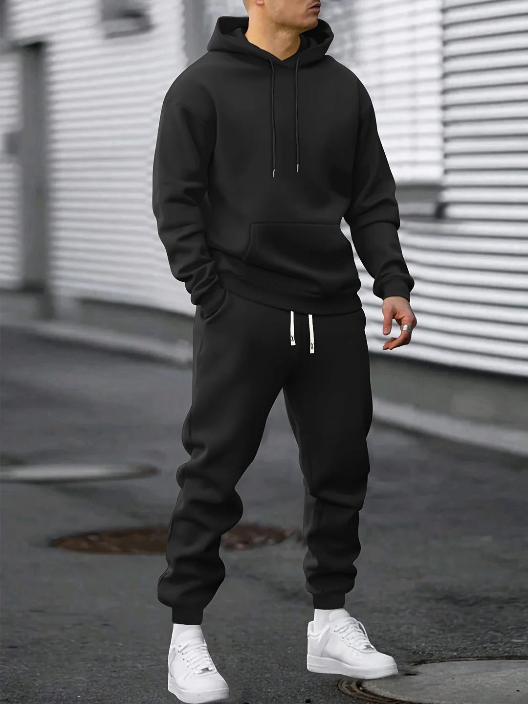 Ensemble Survêtement Homme Avec Sweat À Capuche Et Jogger Premium Fleece Pour Fitness Et Détente