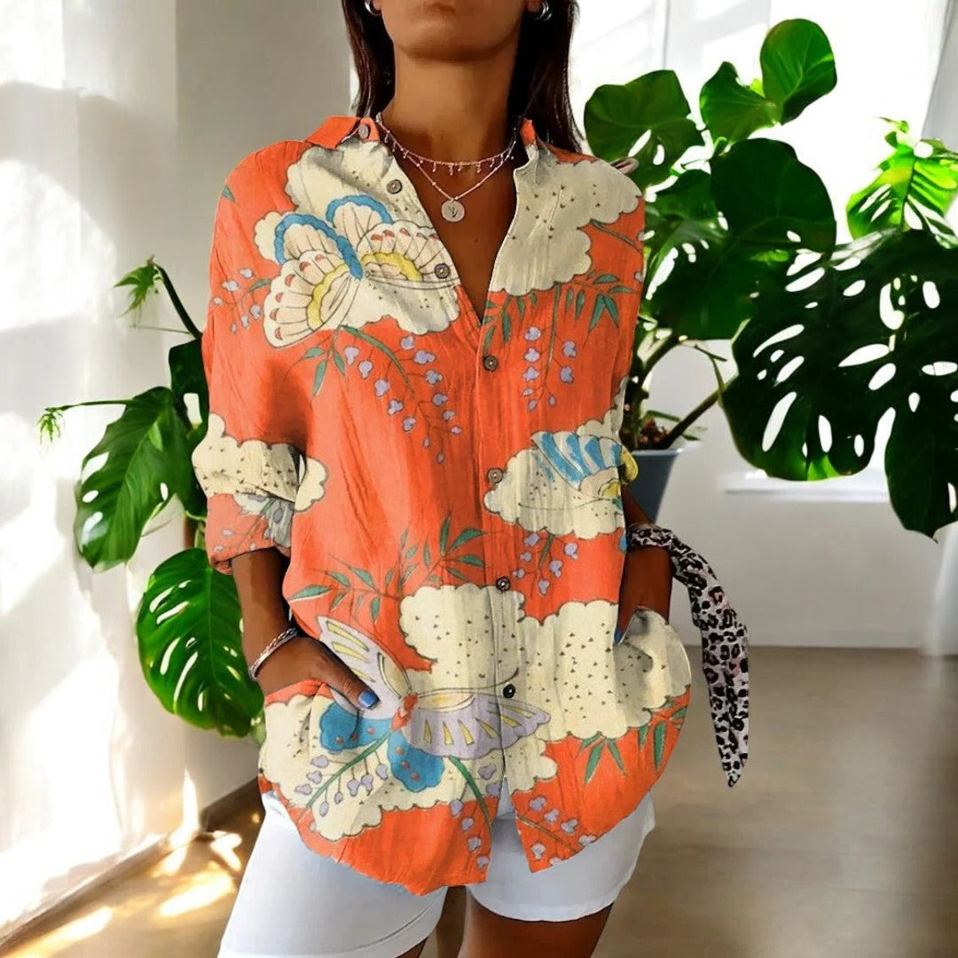 Blouse Vintage Intemporelle Élégante Avec Coupe Confortable Polyvalente Pour Journée Décontractée Semi Formelles