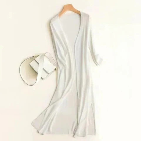 Amawinc Cardigan Long Élégant Pour Tous les Jours et le Travail Confort Moderne Polyvalent