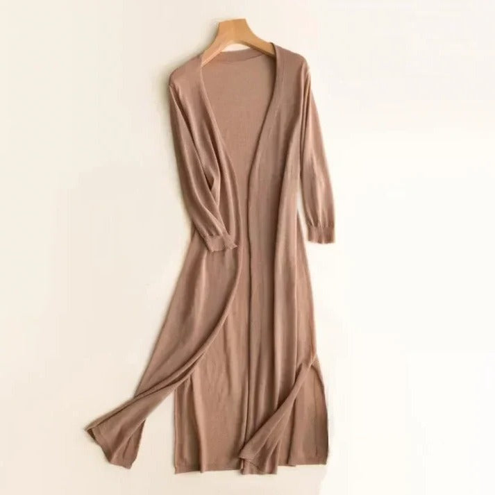 Amawinc Cardigan Long Élégant Pour Tous les Jours et le Travail Confort Moderne Polyvalent