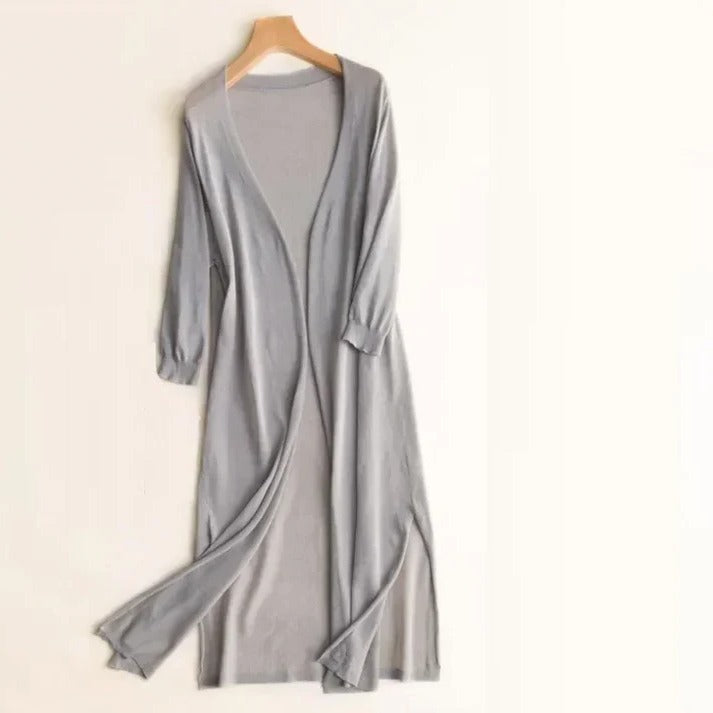 Amawinc Cardigan Long Élégant Pour Tous les Jours et le Travail Confort Moderne Polyvalent