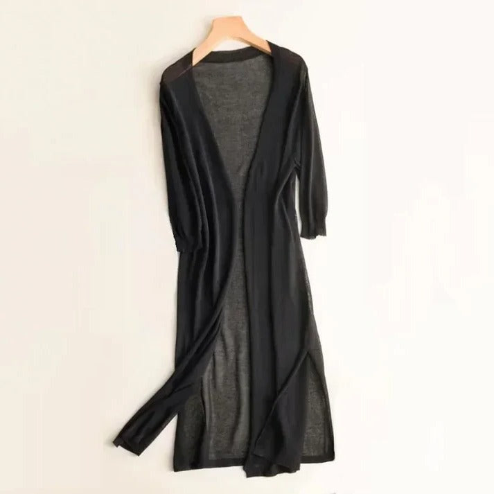 Amawinc Cardigan Long Élégant Pour Tous les Jours et le Travail Confort Moderne Polyvalent