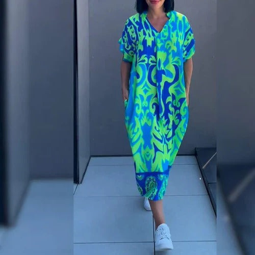 Robe Maxi Femme Amawinc Imprimée Décontractée Pour Été Jour Et Occasions Spéciales Confortable