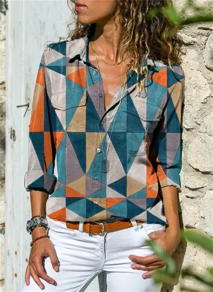 Blouse Élégante À Manches Longues Pour Le Port Quotidien Confortable Et Coupe Droite