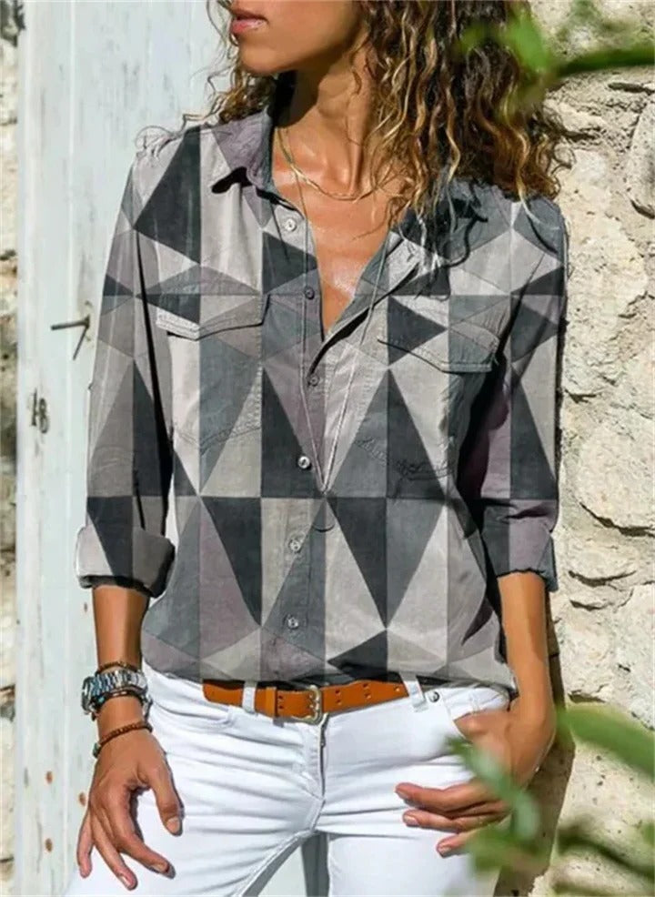 Blouse Élégante À Manches Longues Pour Le Port Quotidien Confortable Et Coupe Droite