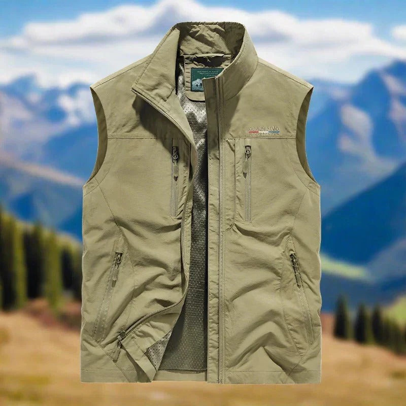 Amawinc Gilet Sans Manches Homme Léger Coupe Vent Avec Poches Multiples Pour Randonnée Et Usage Quotidien