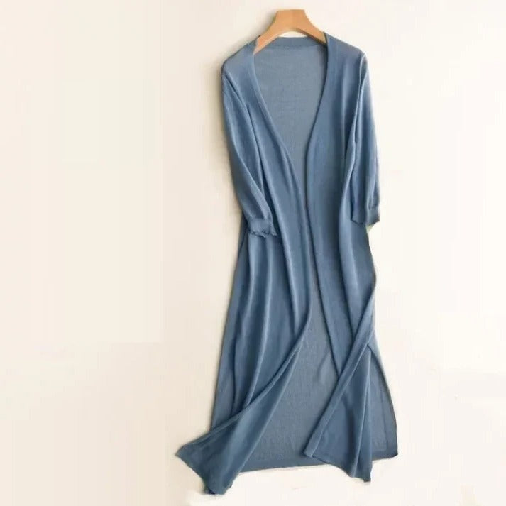 Amawinc Cardigan Long Élégant Pour Tous les Jours et le Travail Confort Moderne Polyvalent