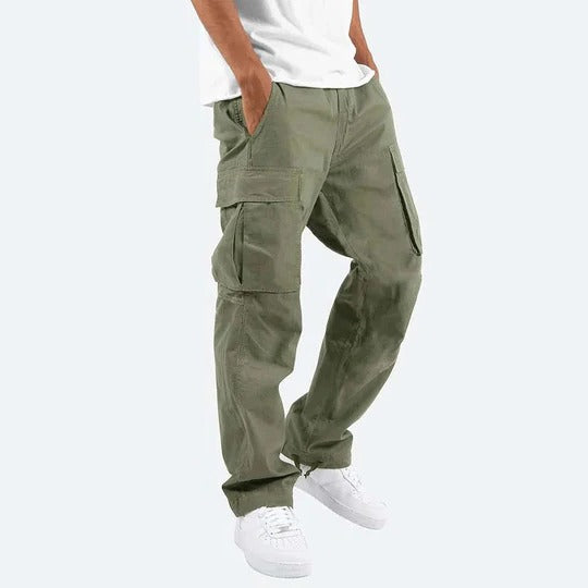 Pantalon Cargo Homme À Multiples Poches Durable Coupe Droite Pour Travail Et Vie Quotidienne