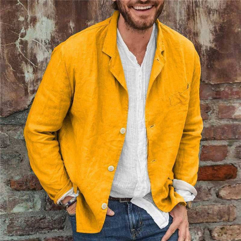 Amawinc Veste Décontractée En Lin Homme Légère Respirante Mélange Lin Coton Blazer Pour Brunch Ou Travail Décontracté