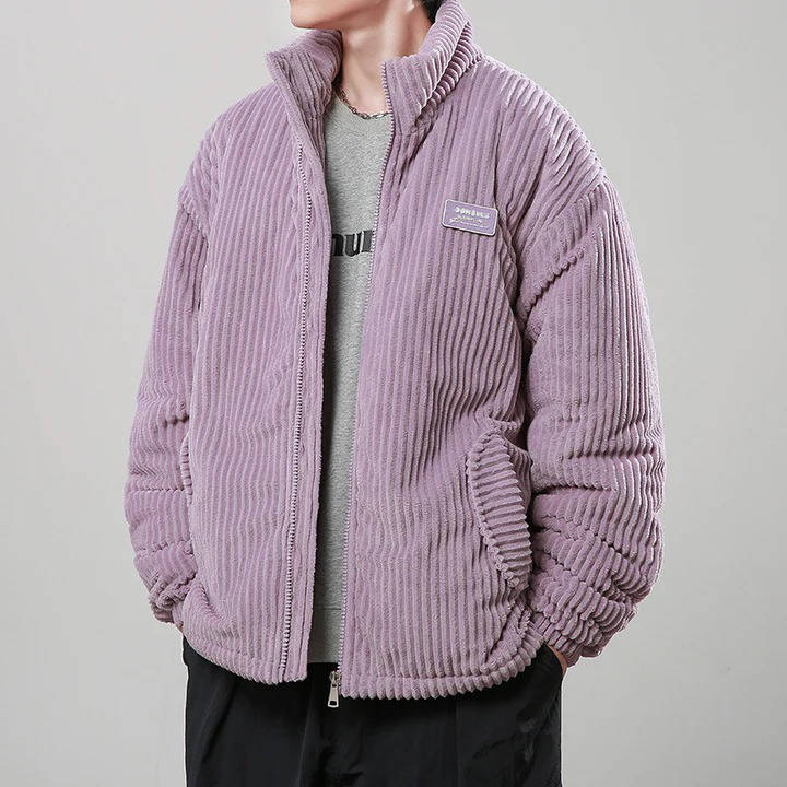 Veste Matelassée Velours Côtelé Pour Homme Amawinc Chaude Et Isolante Avec Rembourrage Polyester Peluche
