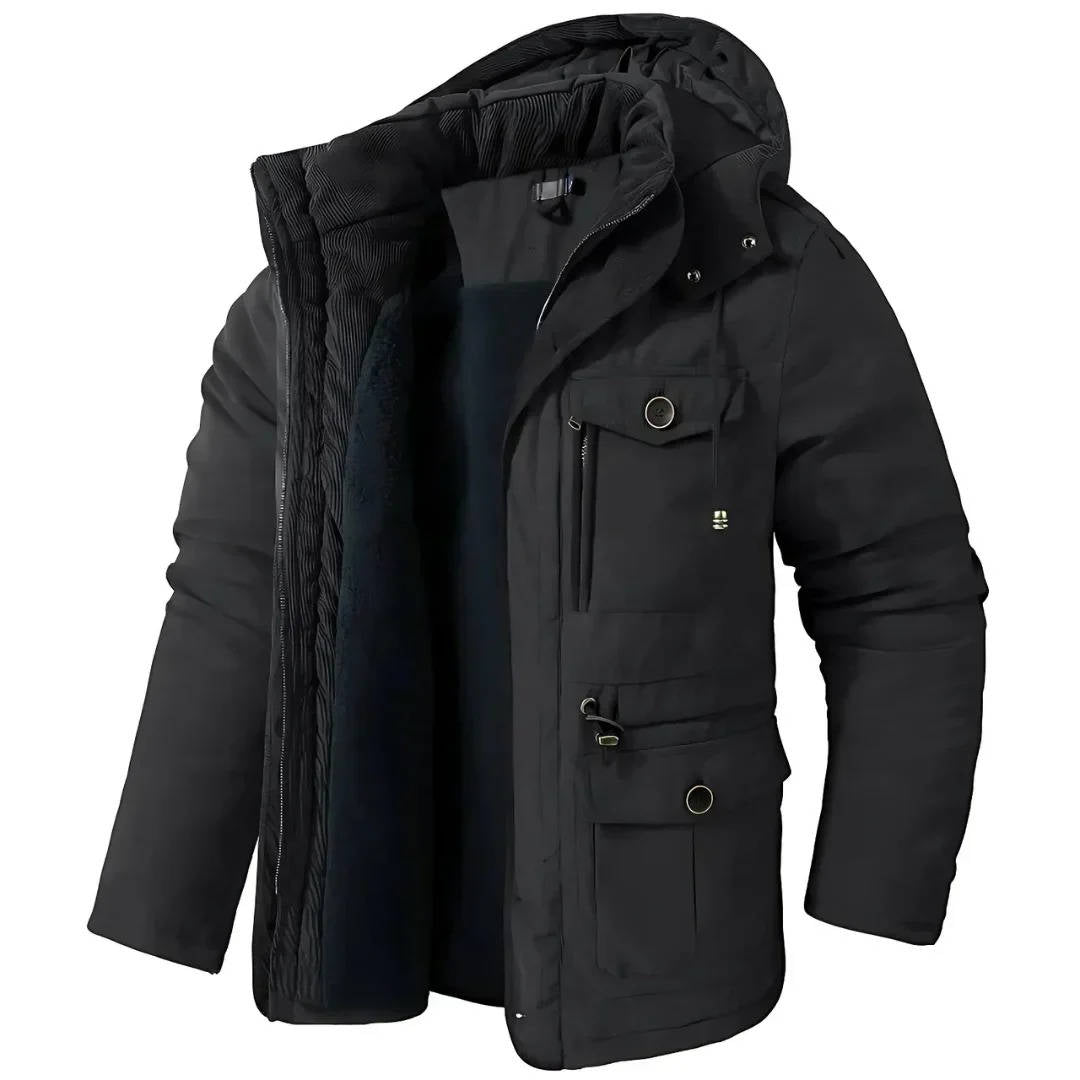 Parka Doudoune Homme Avec Capuche Résistant Au Vent Pour Temps Froid Extérieur Chaud