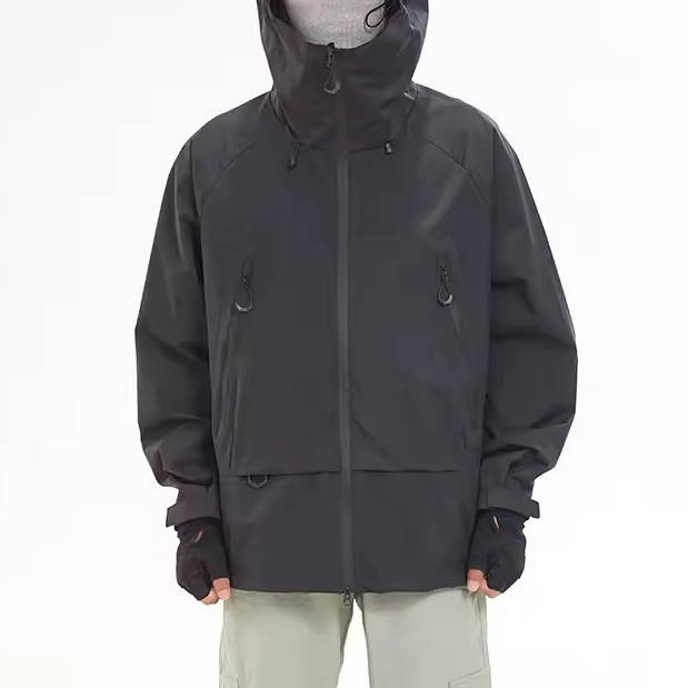 Veste De Randonnée Homme Imperméable Avec Capuche Et Poches Zippées Sur Le Devant