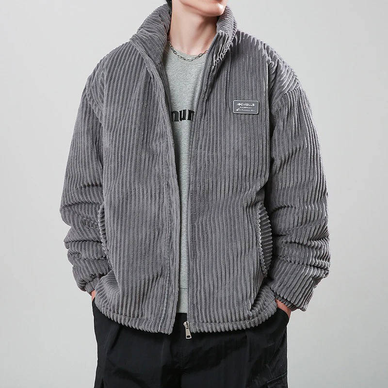 Veste Matelassée Velours Côtelé Pour Homme Amawinc Chaude Et Isolante Avec Rembourrage Polyester Peluche