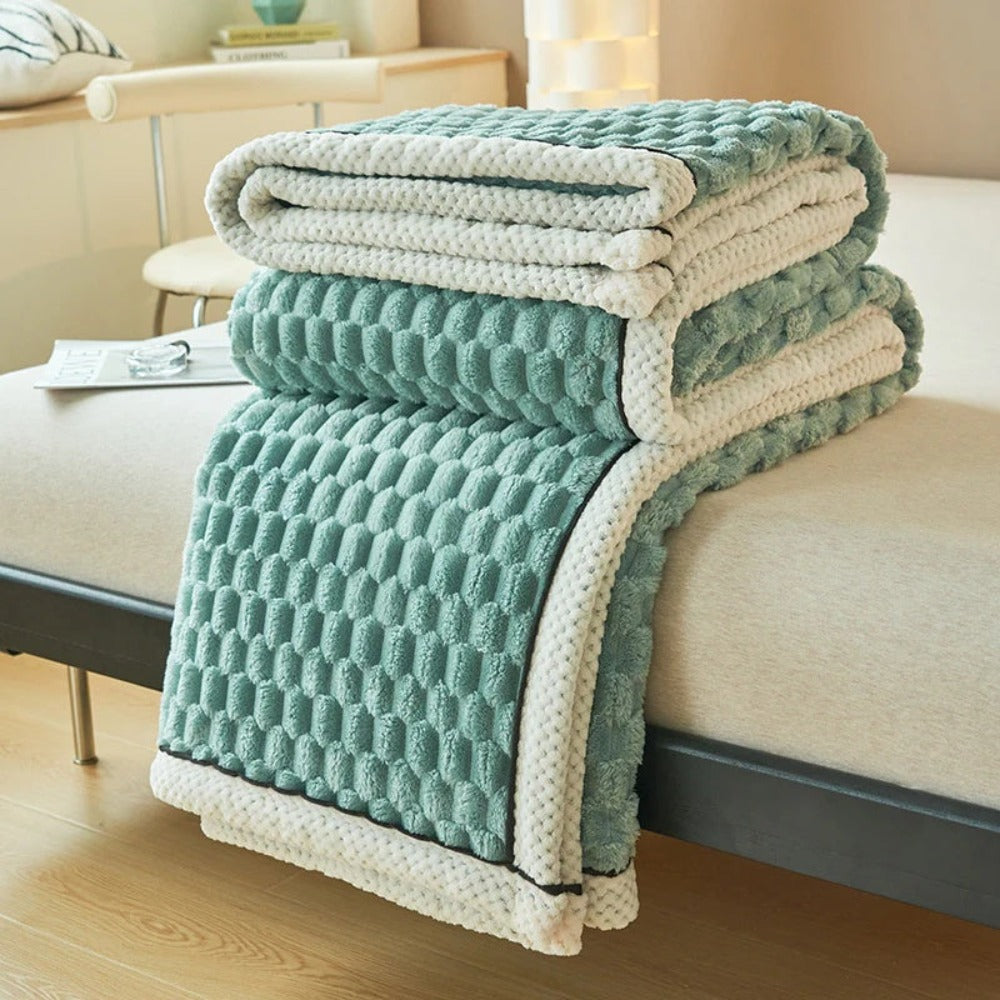 Couverture Polaire Texturée Avec Motif Géométrique Pour Un Intérieur Élégant Et Confortable
