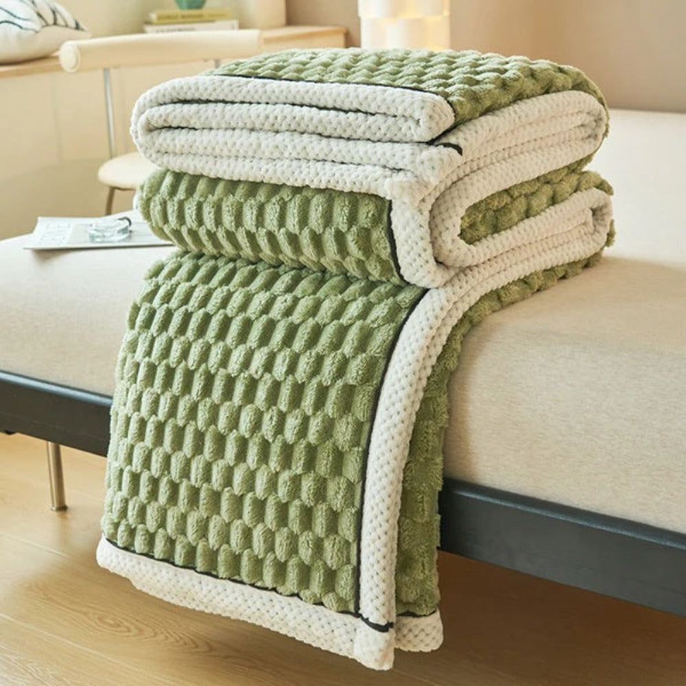 Couverture Polaire Texturée Avec Motif Géométrique Pour Un Intérieur Élégant Et Confortable