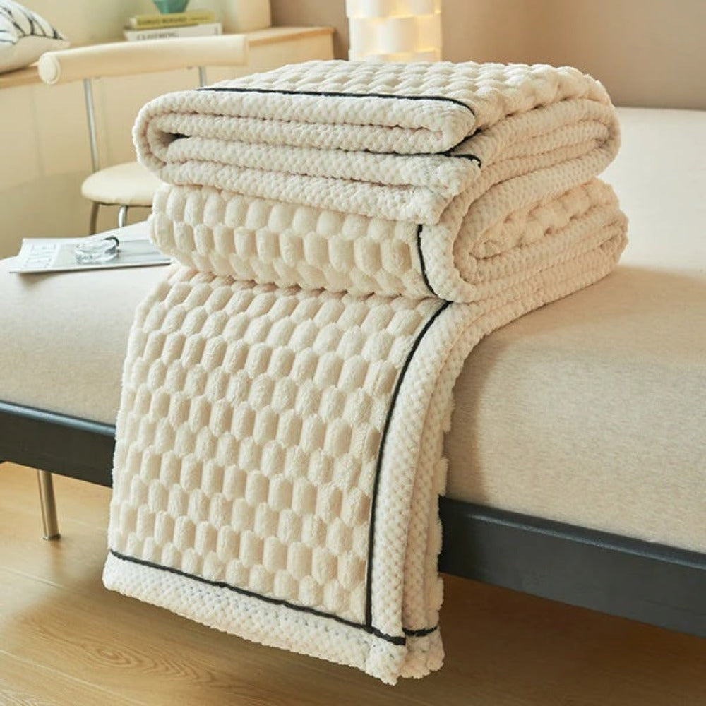 Couverture Polaire Texturée Avec Motif Géométrique Pour Un Intérieur Élégant Et Confortable