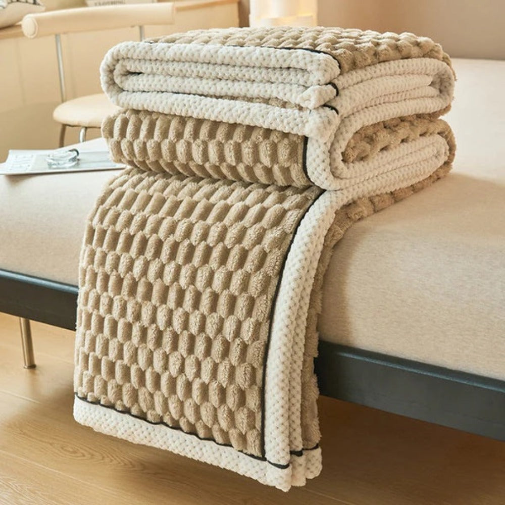 Couverture Polaire Texturée Avec Motif Géométrique Pour Un Intérieur Élégant Et Confortable
